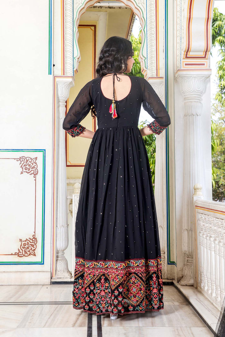 Black Anarkali Suit with Resham Work