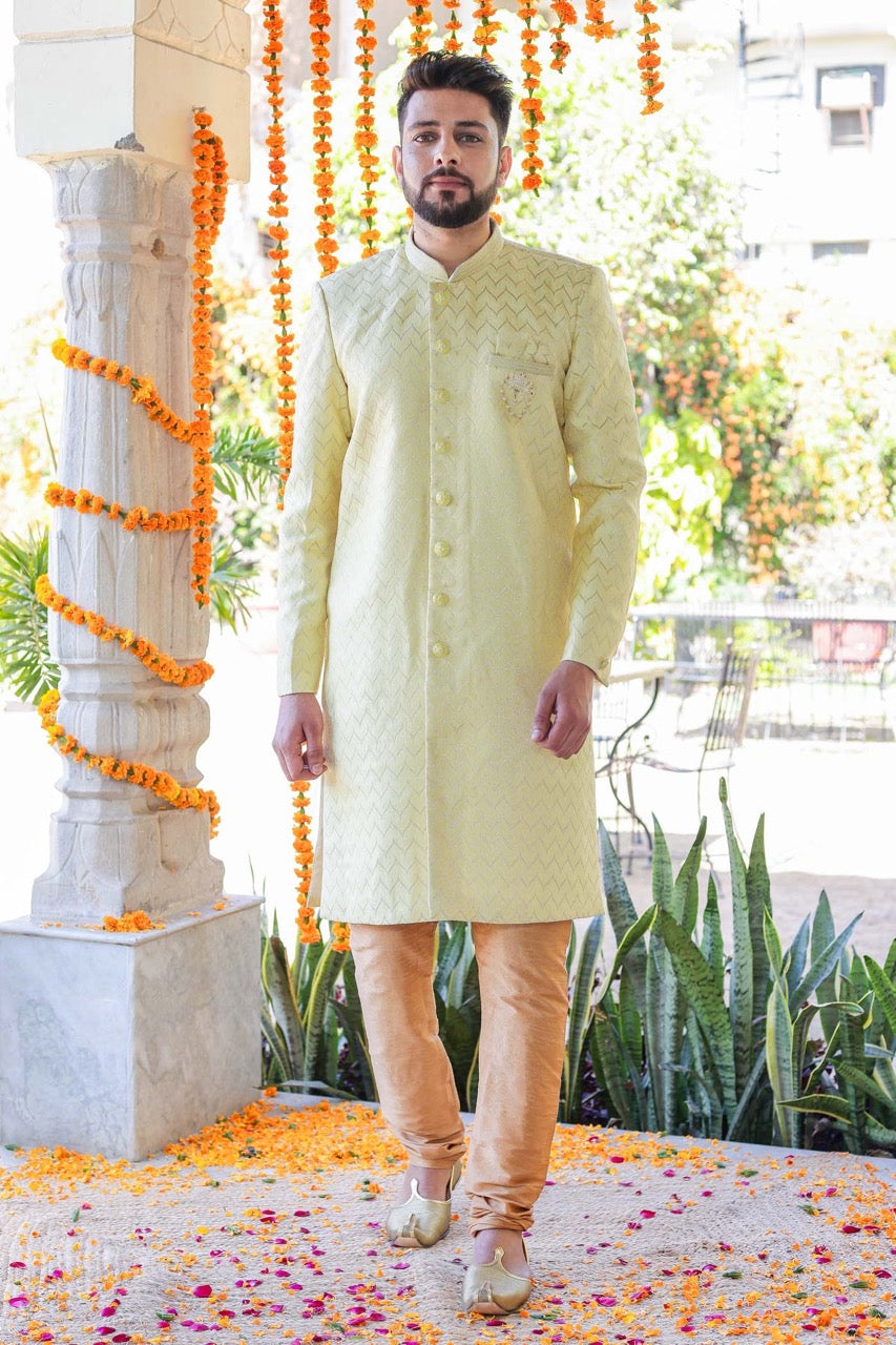 Pistachio Semi Indo-Western Suit.