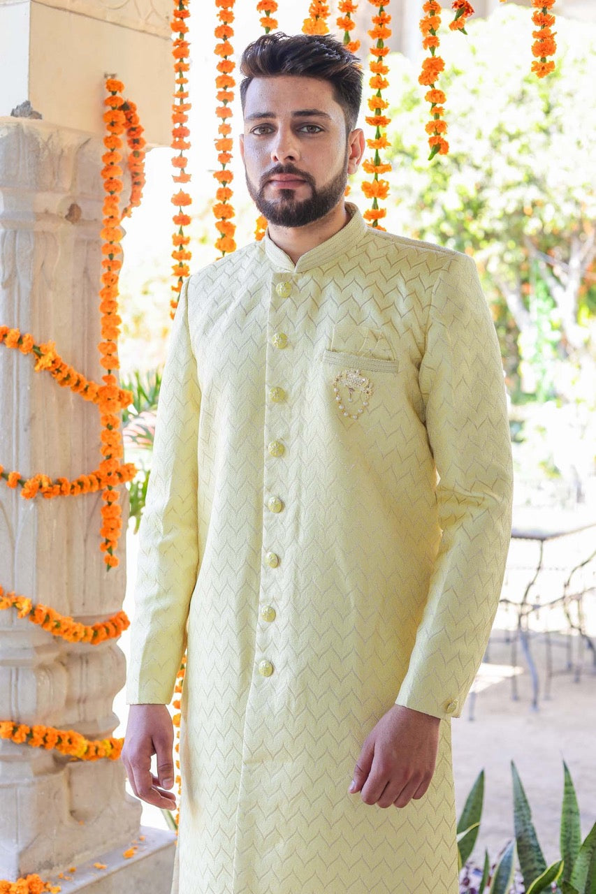 Pistachio Semi Indo-Western Suit.