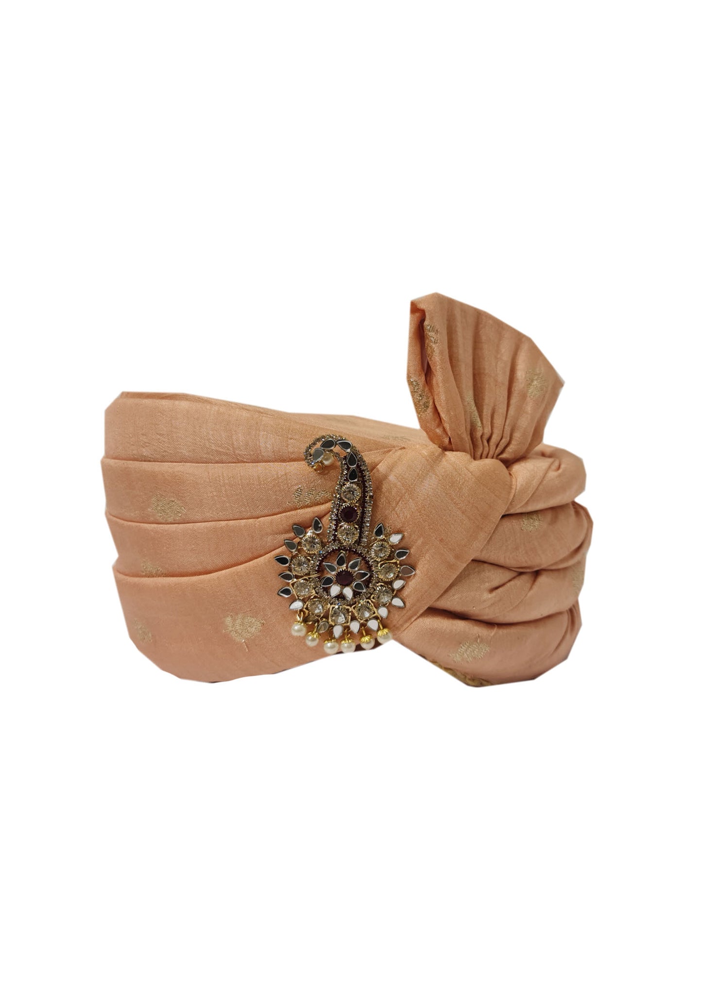 Light Peach Rawsilk Mens Safa