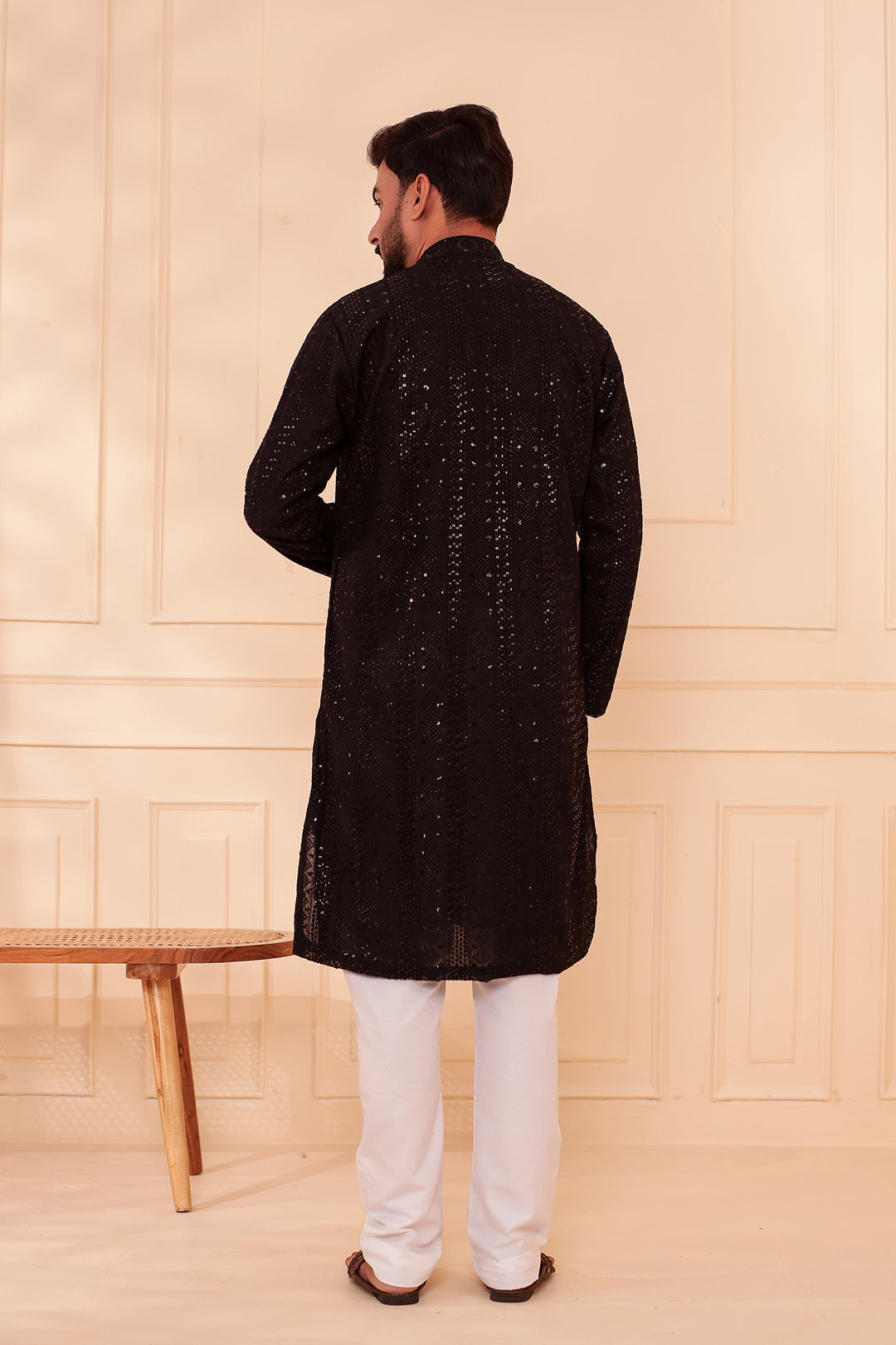 Black Georgette Chikankari Kurta Suit.