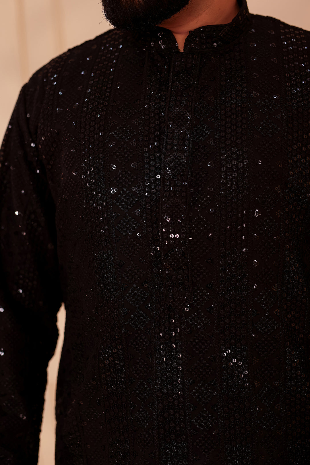 Black Georgette Chikankari Kurta Suit.