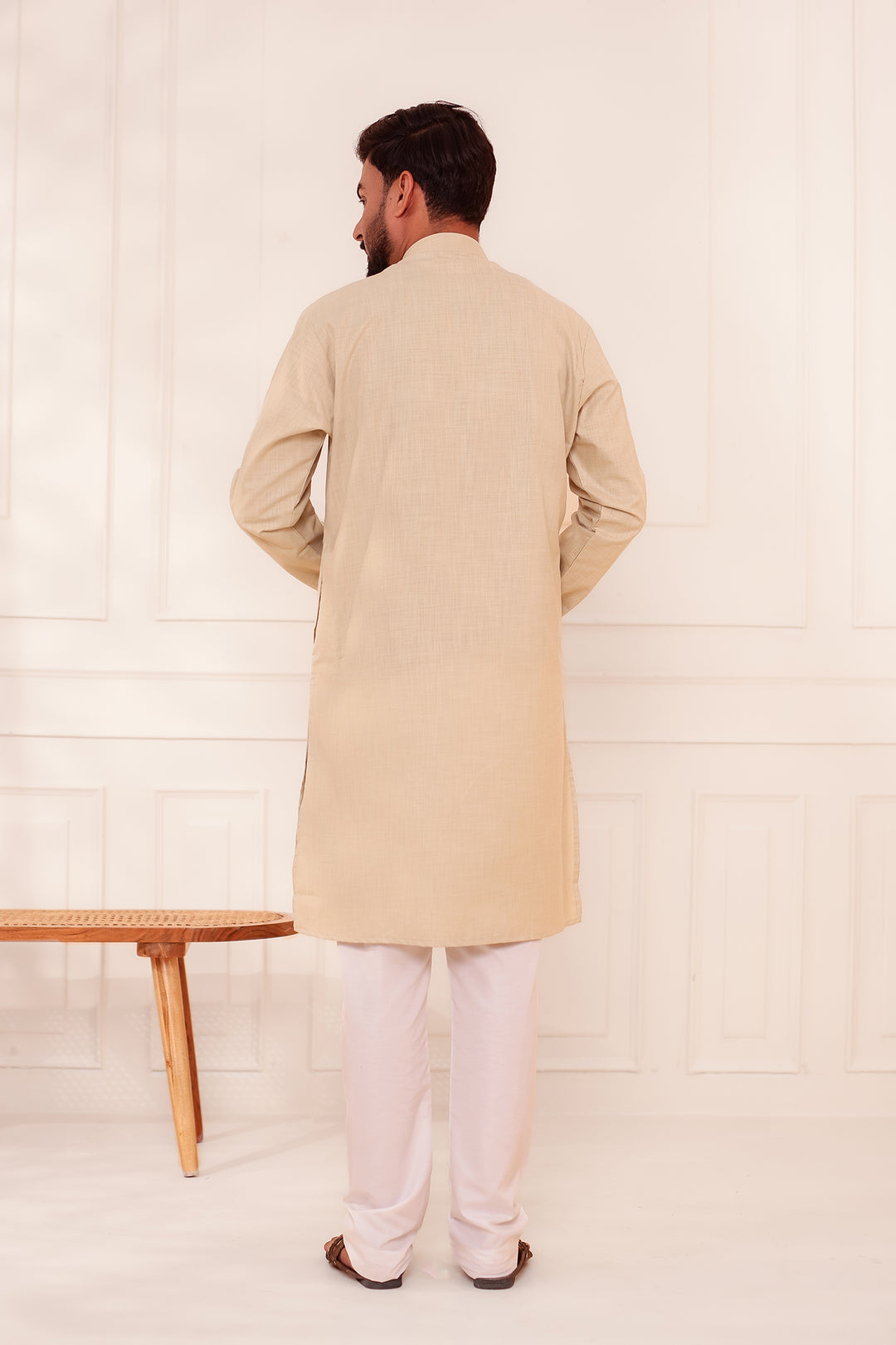 Sandy Soft Cotton-Polyester Kurta Suit.