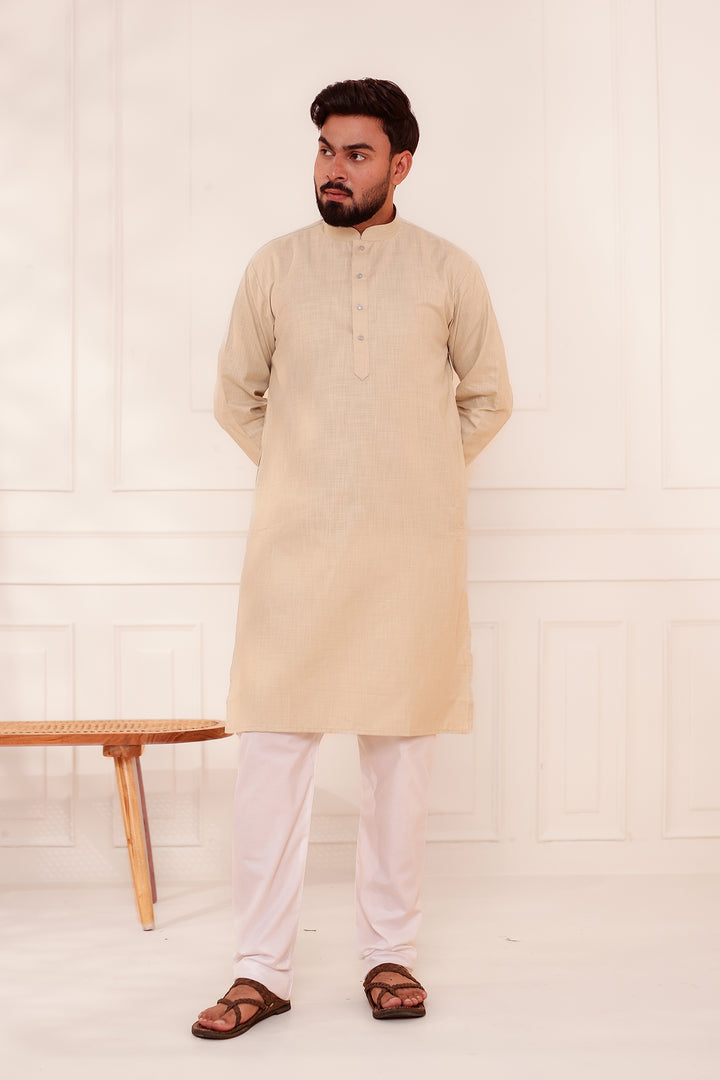 Sandy Soft Cotton-Polyester Kurta Suit.