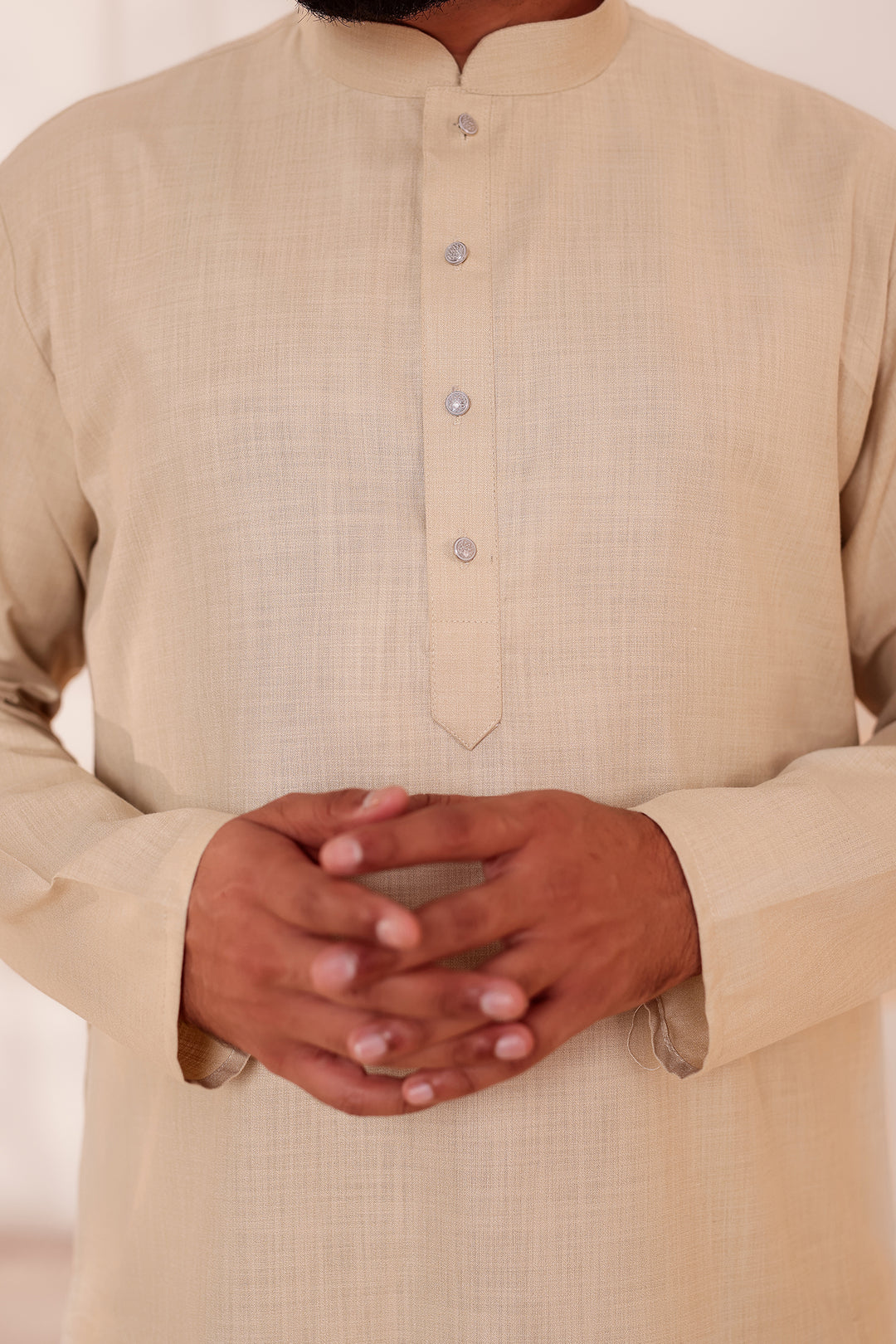 Sandy Soft Cotton-Polyester Kurta Suit.