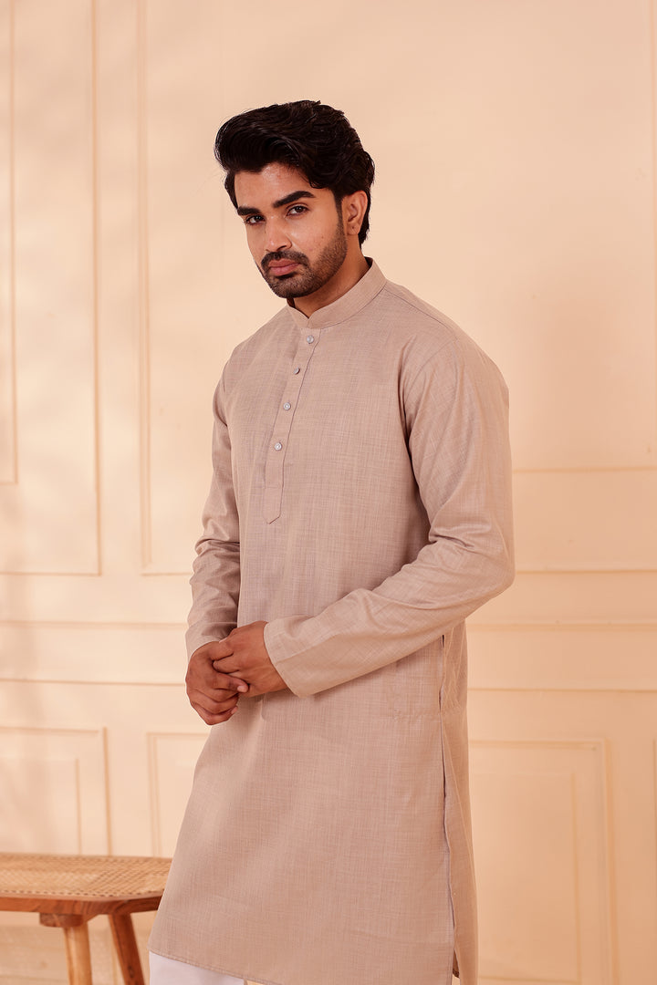 Dusty Mint Soft Cotton-Polyester Kurta Suit.