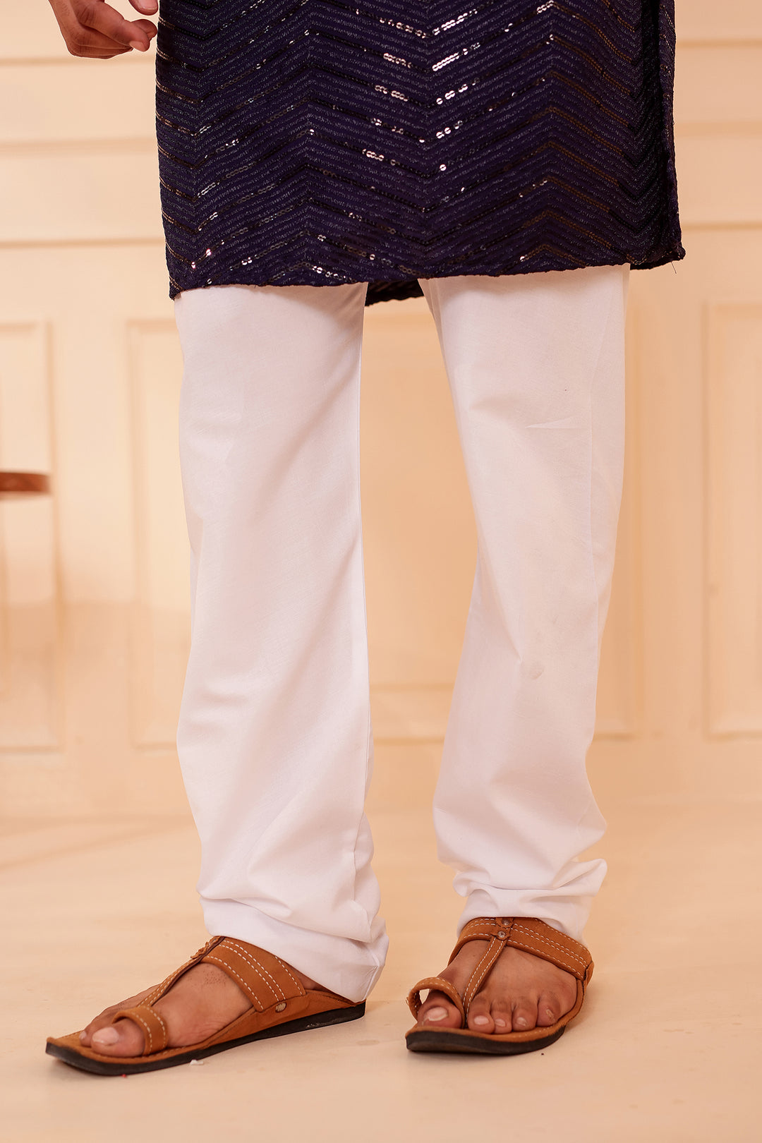 Navy Blue Soft Georgette Kurta Suit with Self Thread and Sequin work all over.