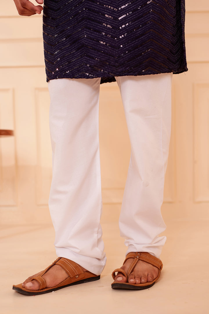 Navy Blue Soft Georgette Kurta Suit with Self Thread and Sequin work all over.