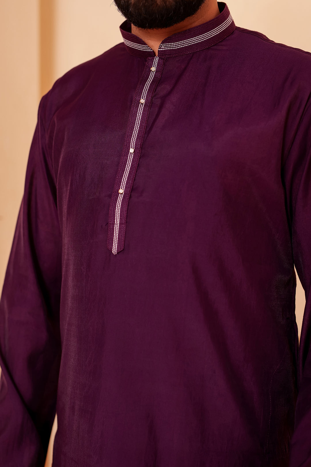Wine Soft Silk Plain Kurta Suit with Trouser