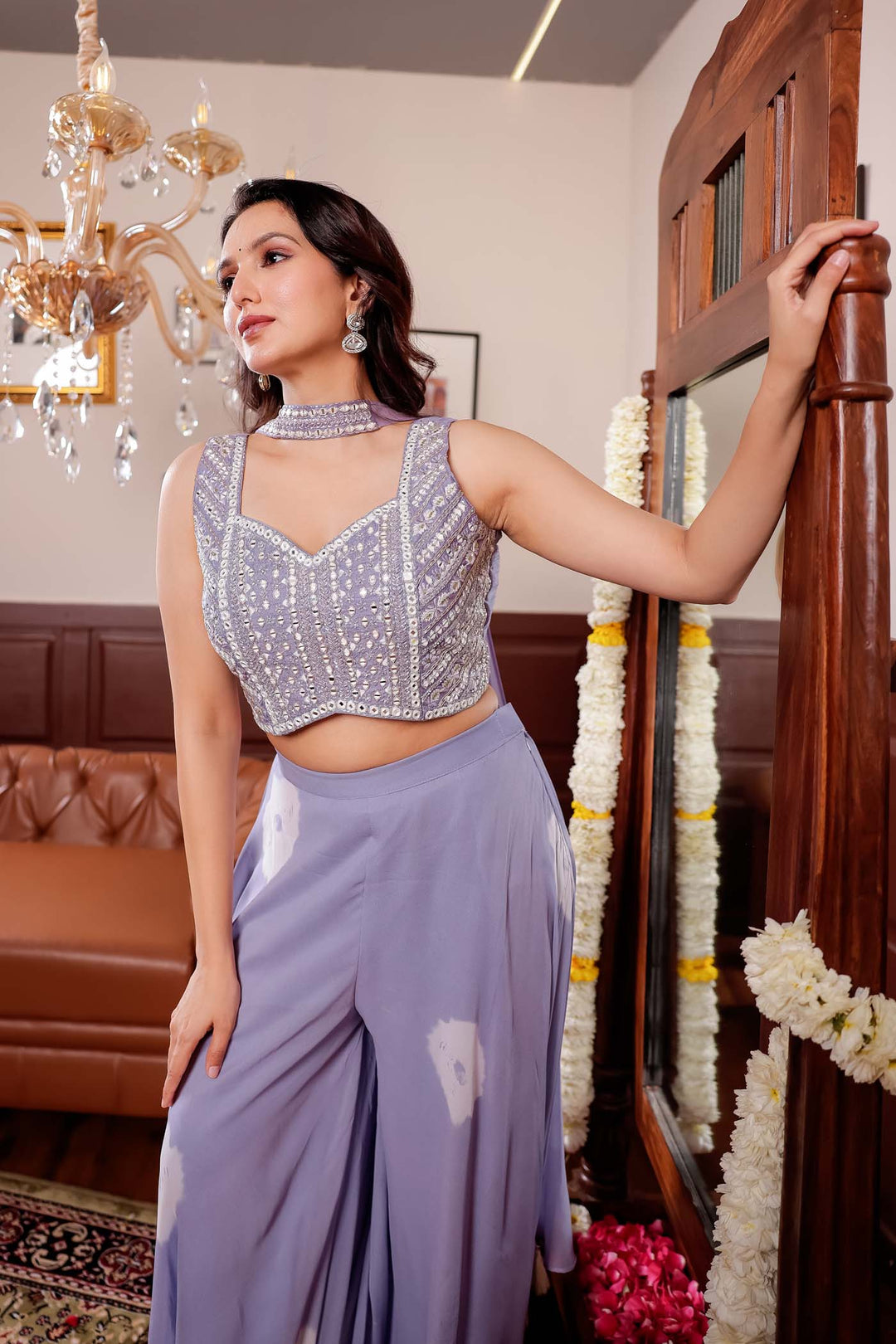 Lilac Soft Silk Lengha Choli