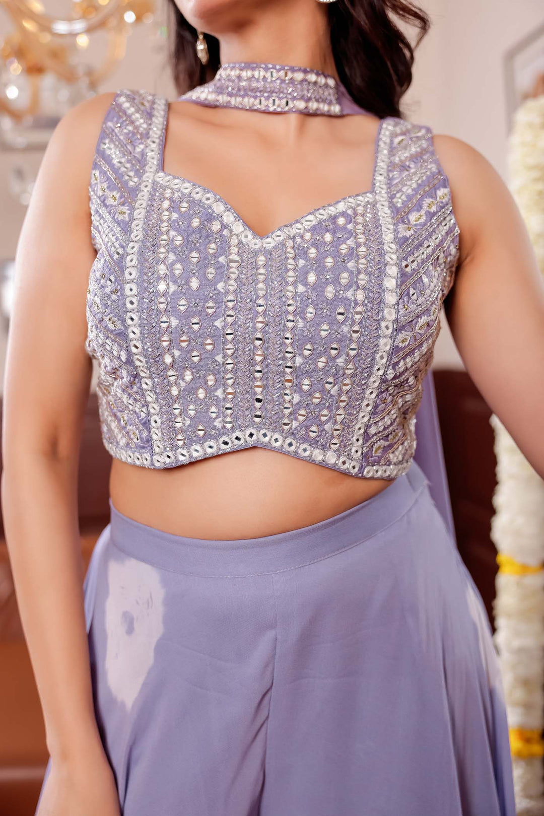 Lilac Soft Silk Lengha Choli