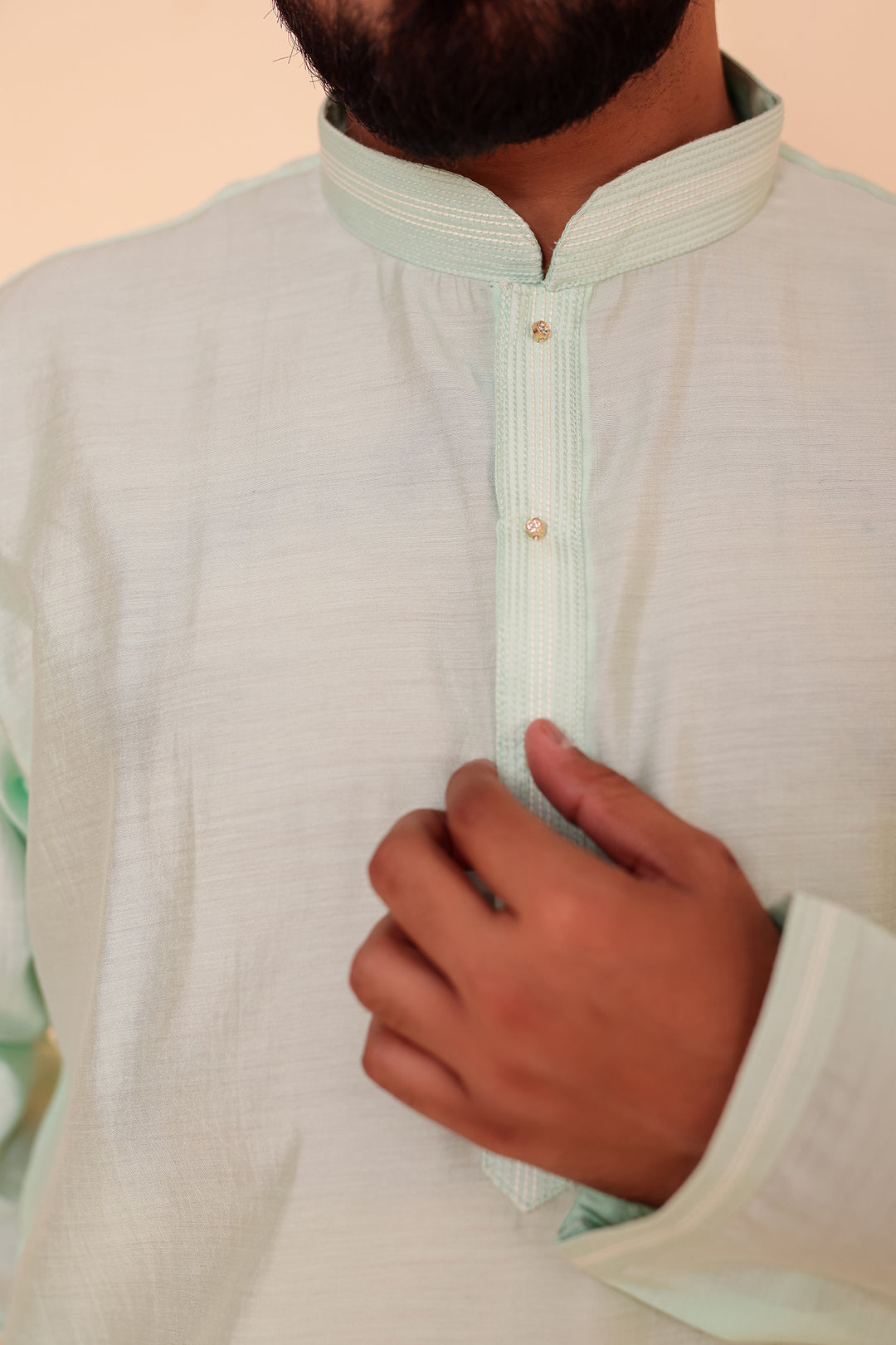 Mint Soft Silk Plain Kurta Suit with Trouser.