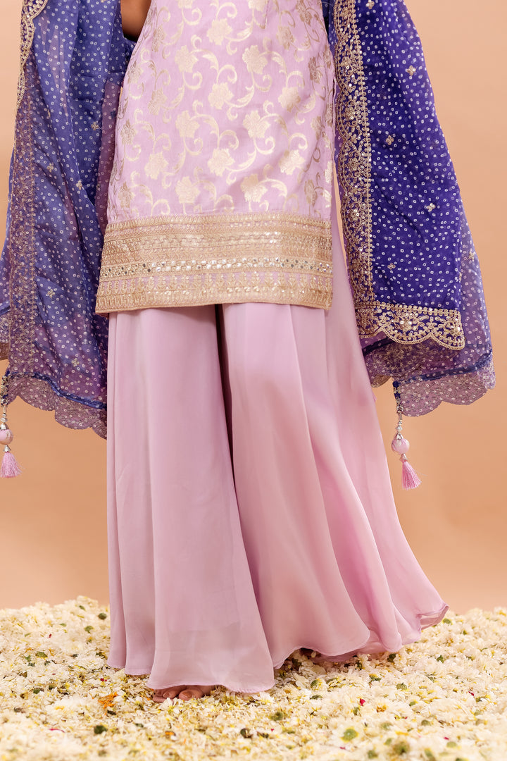Lilac/Purple Georgette Sharara