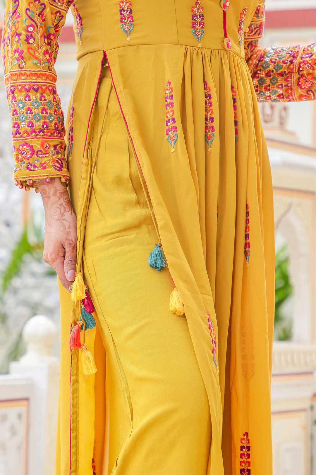 Yellow Naira Cut Kurta Set.