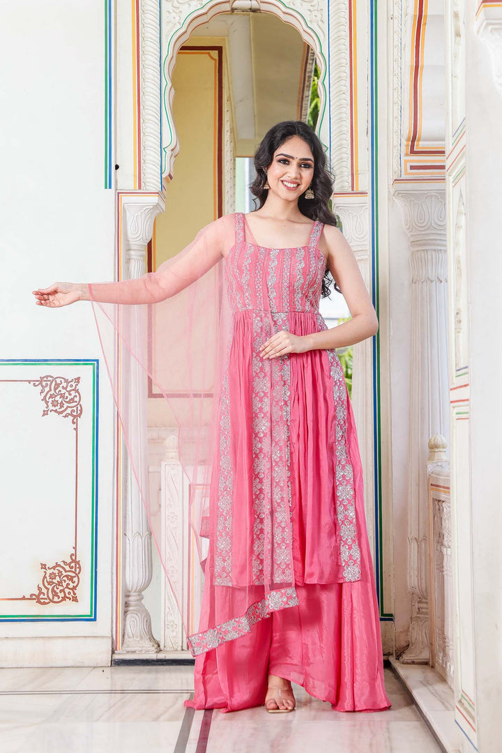 Pink Naira Cut Kurta Set