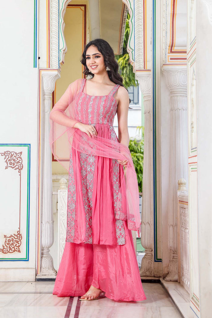 Pink Naira Cut Kurta Set