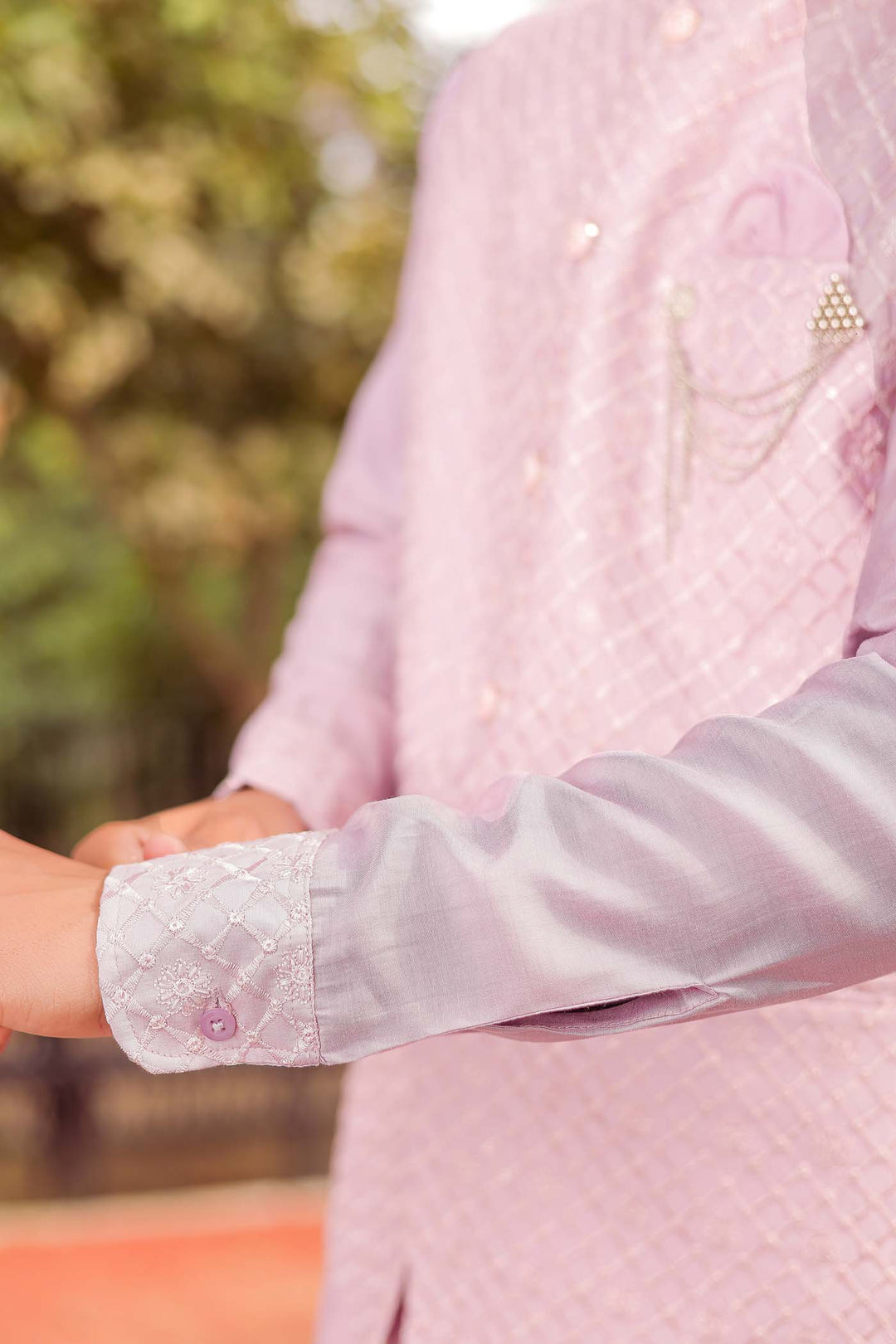 Lilac Soft Silk Jacket And Kurta Suit