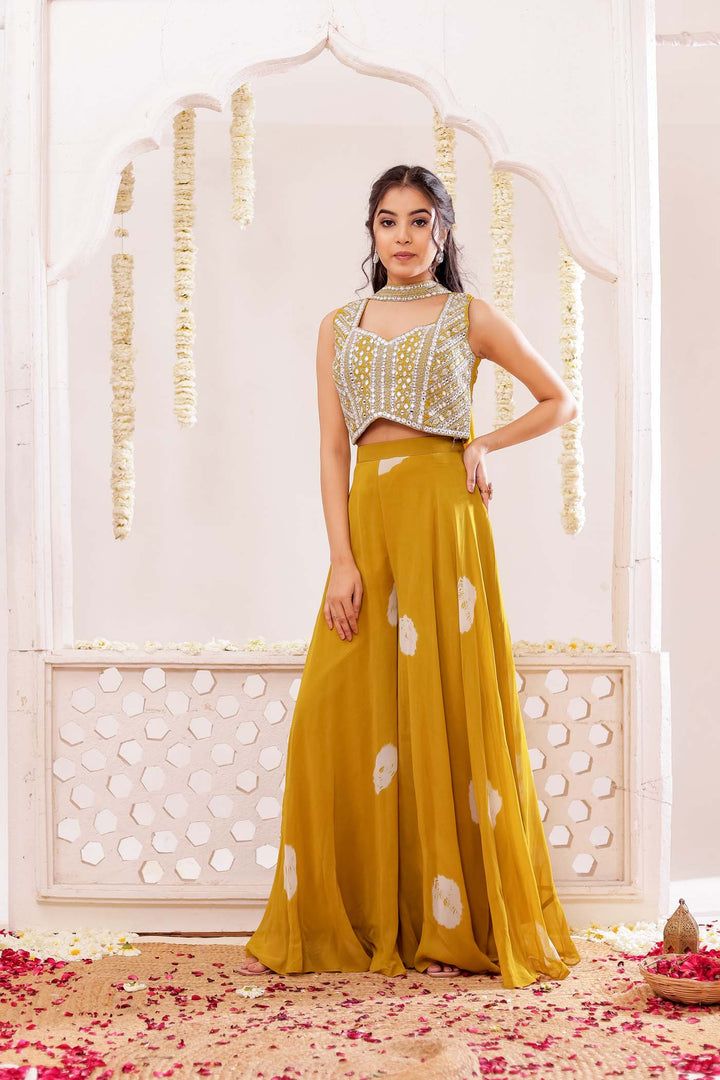 Mustard Soft Silk Lengha Choli