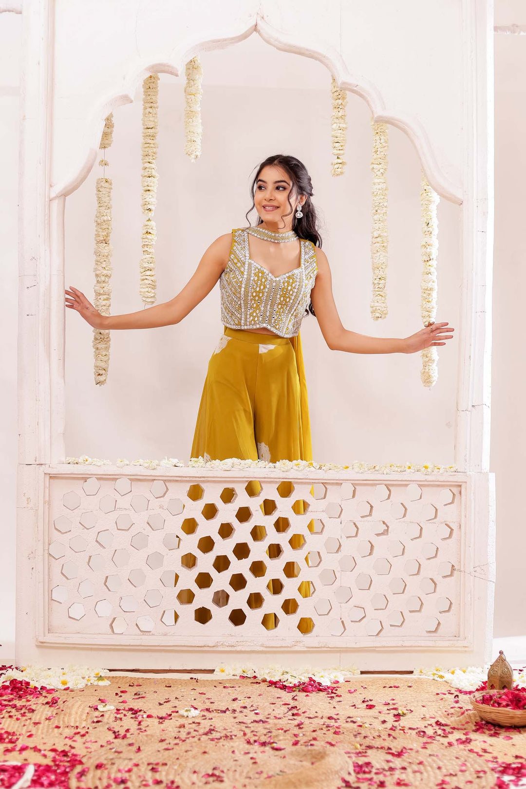 Mustard Soft Silk Lengha Choli