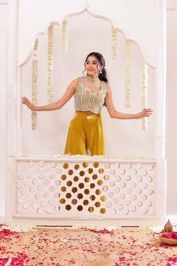 Mustard Soft Silk Lengha Choli