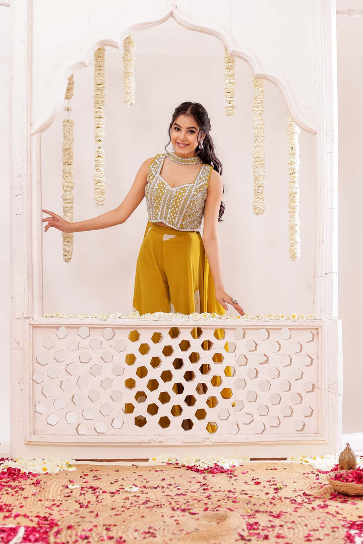 Mustard Soft Silk Lengha Choli