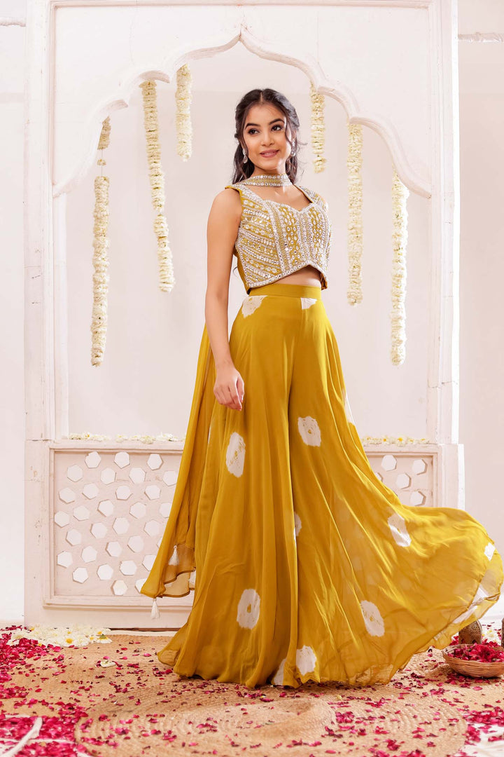 Mustard Soft Silk Lengha Choli