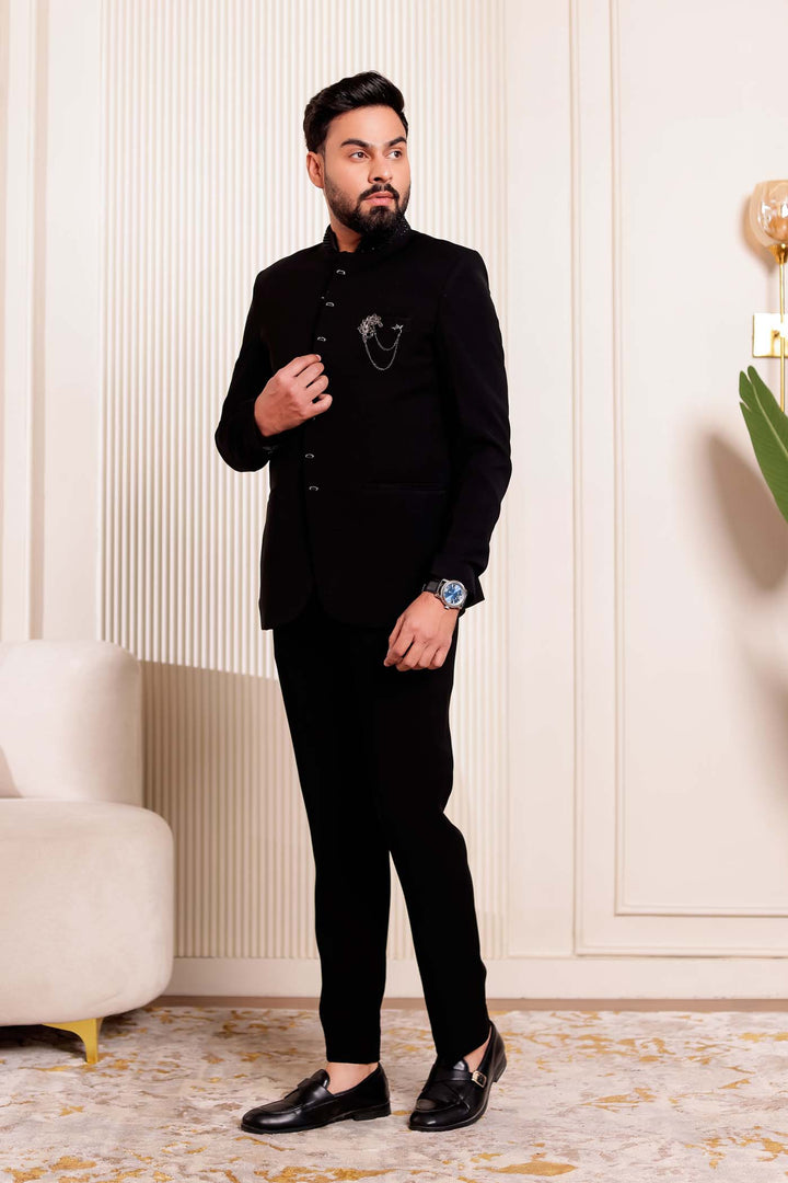 Black Jodhpuri Suit