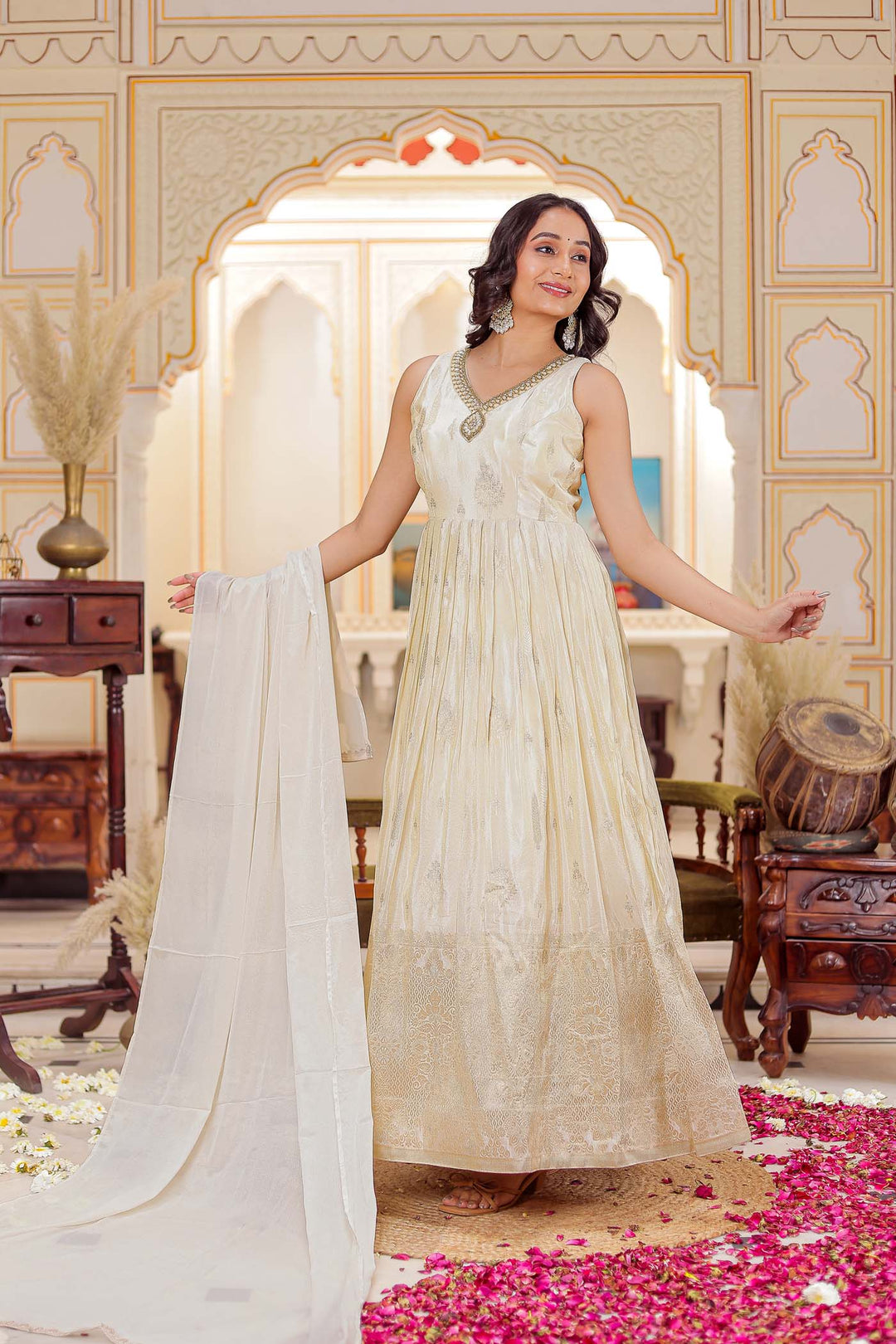 Gold Anarkali Suit