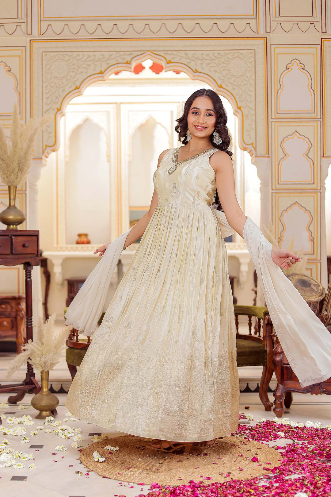 Gold Anarkali Suit