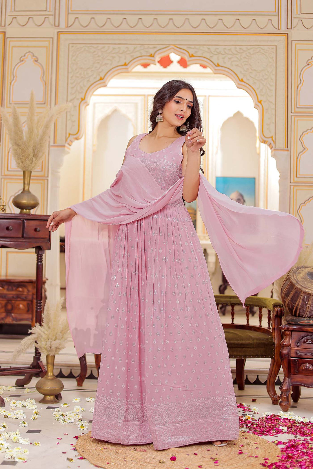 Dusty Pink Anarkali Suit | Ladlee Direct Dusty Pink Anarkali Suit | Ladlee Direct