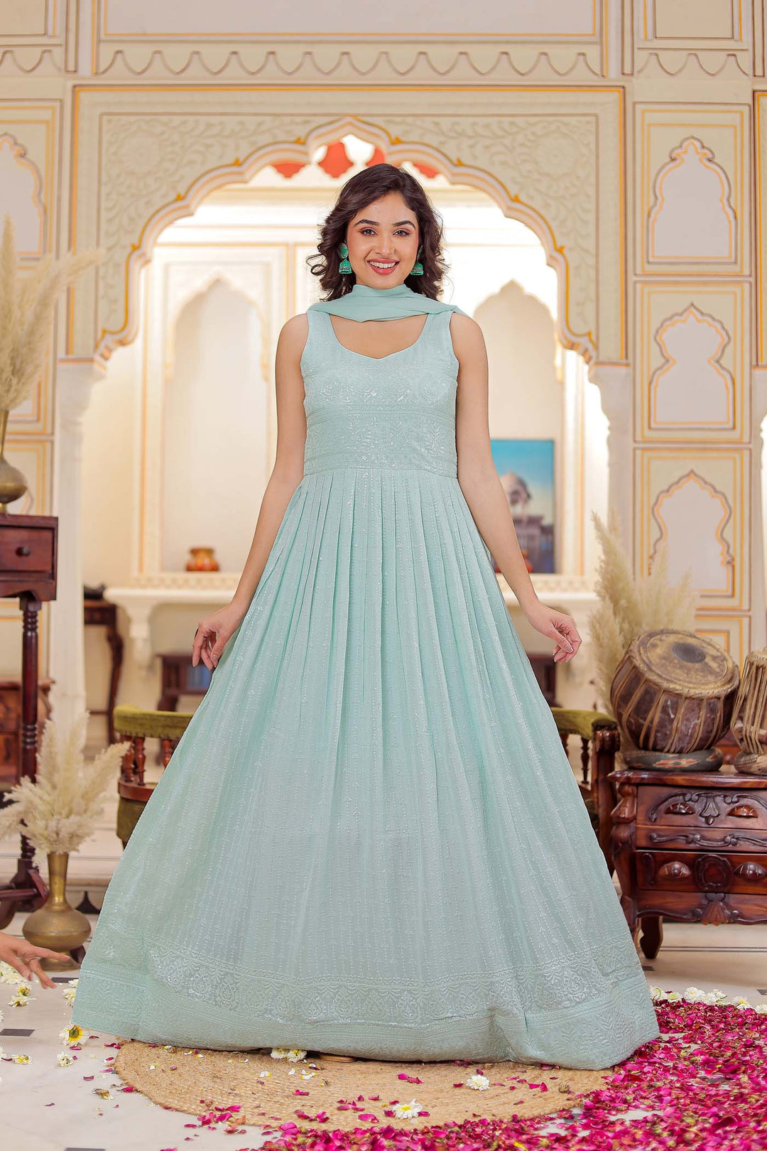 Sea Green Anarkali Suit