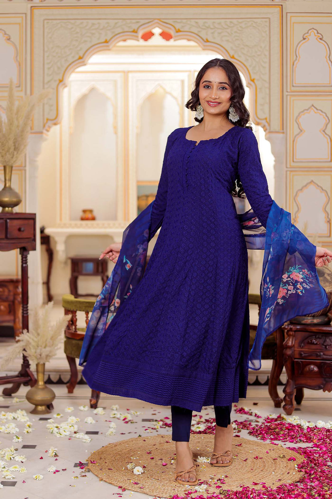 Navy Blue Anarkali Suit.