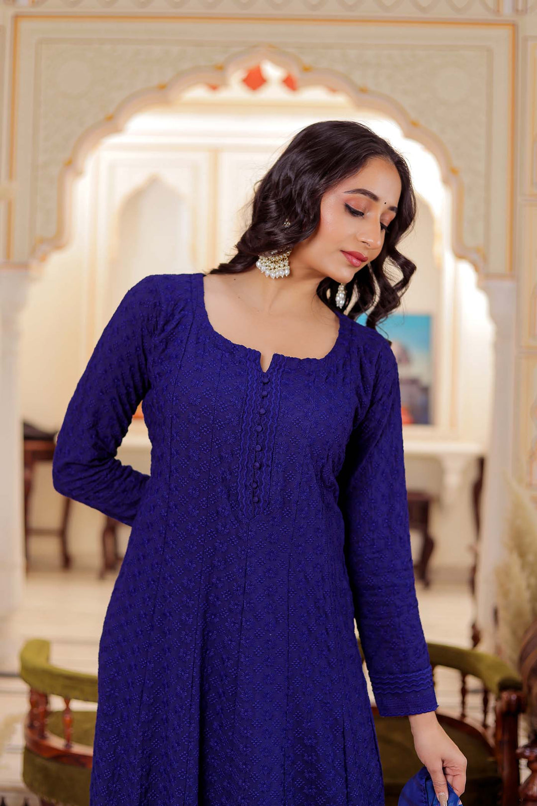 Navy Blue Anarkali Suit.