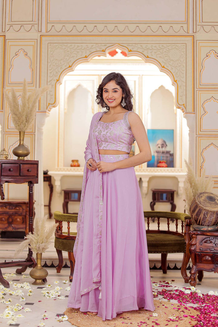 Lilac Palazzo Choli Set.