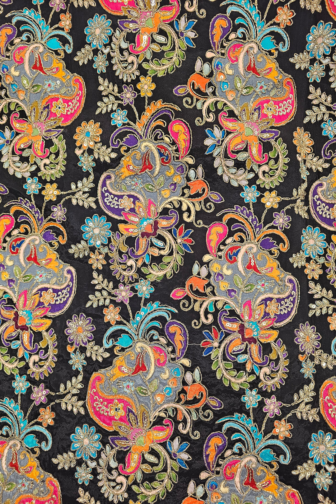 Black Multi Colour Embroidered Waistcoat.