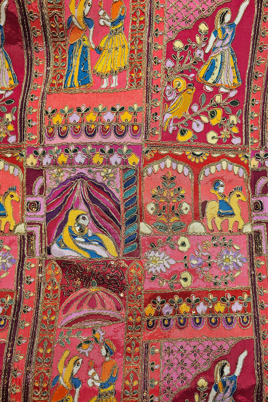 Pink Multi Colour Embroidered Waistcoat.