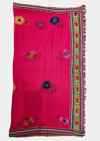 Navaratri Festival Dupatta in Soft Cotton with Thread work Border
