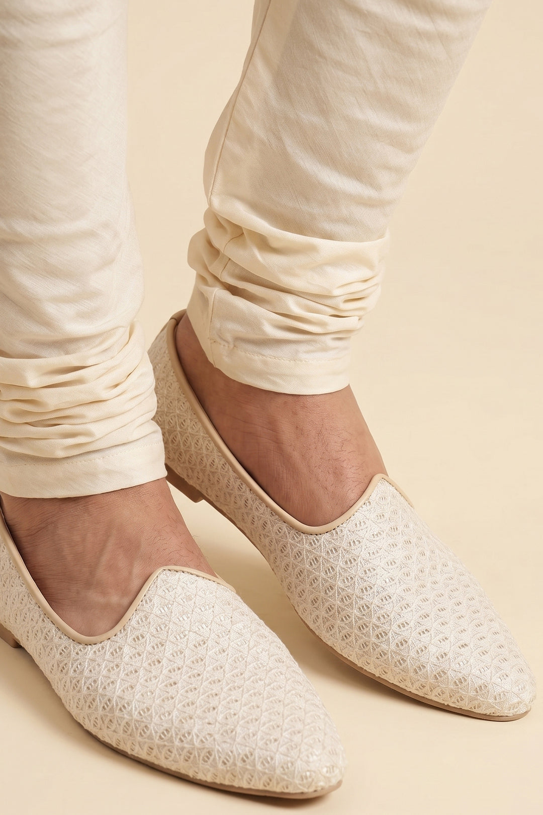 Cream Mens lucknowi work shoes.