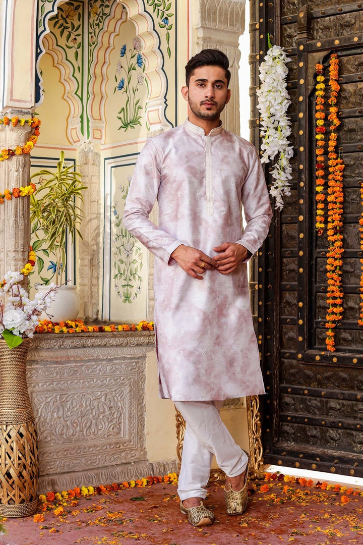 Lavander Dupion Silk Kurta Suit