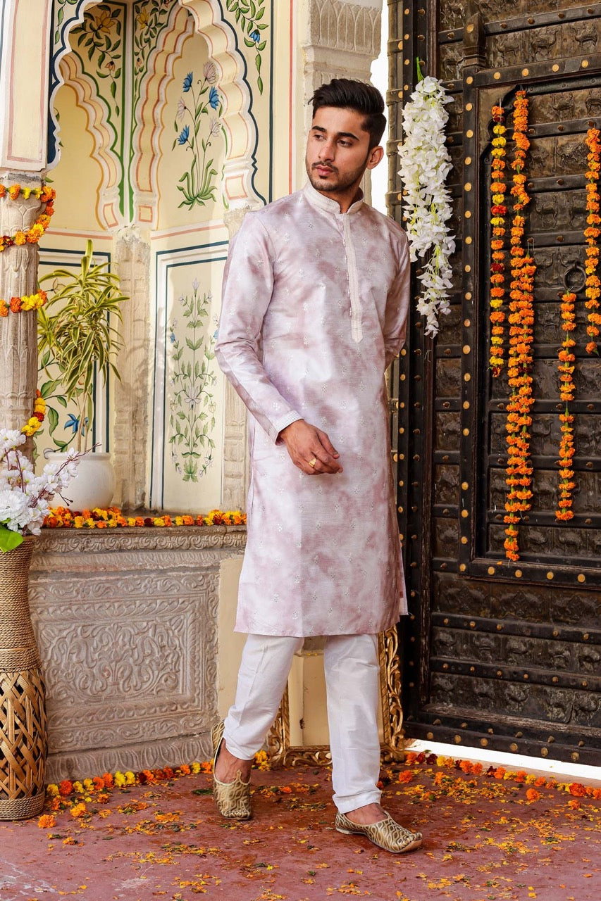 Lavander Dupion Silk Kurta Suit