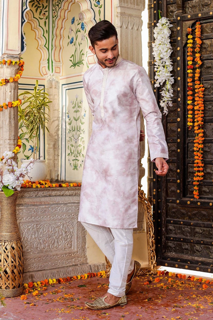 Lavander Dupion Silk Kurta Suit