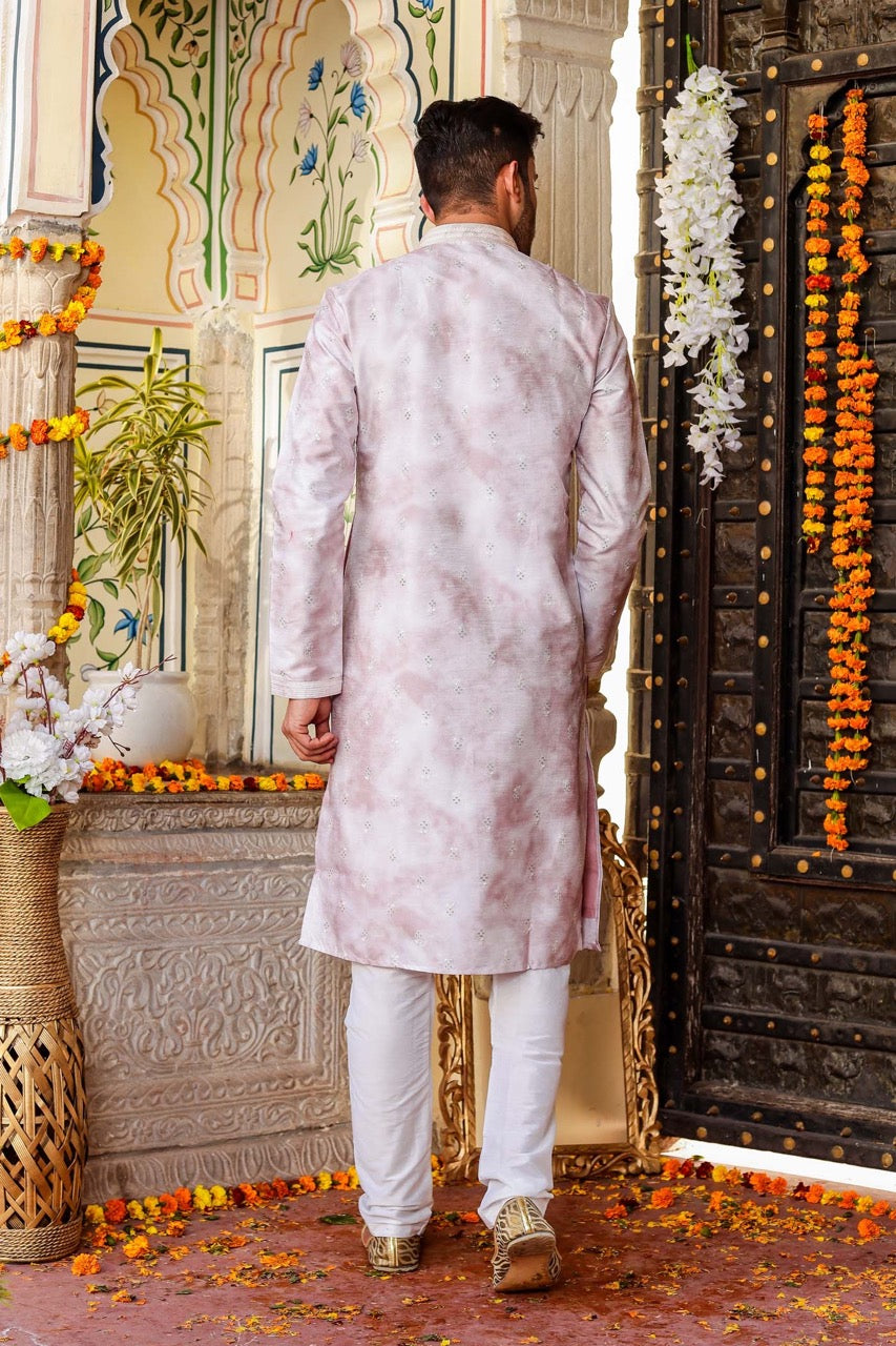 Lavander Dupion Silk Kurta Suit