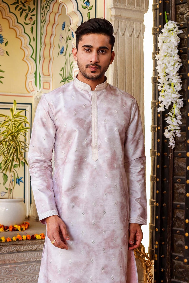 Lavander Dupion Silk Kurta Suit