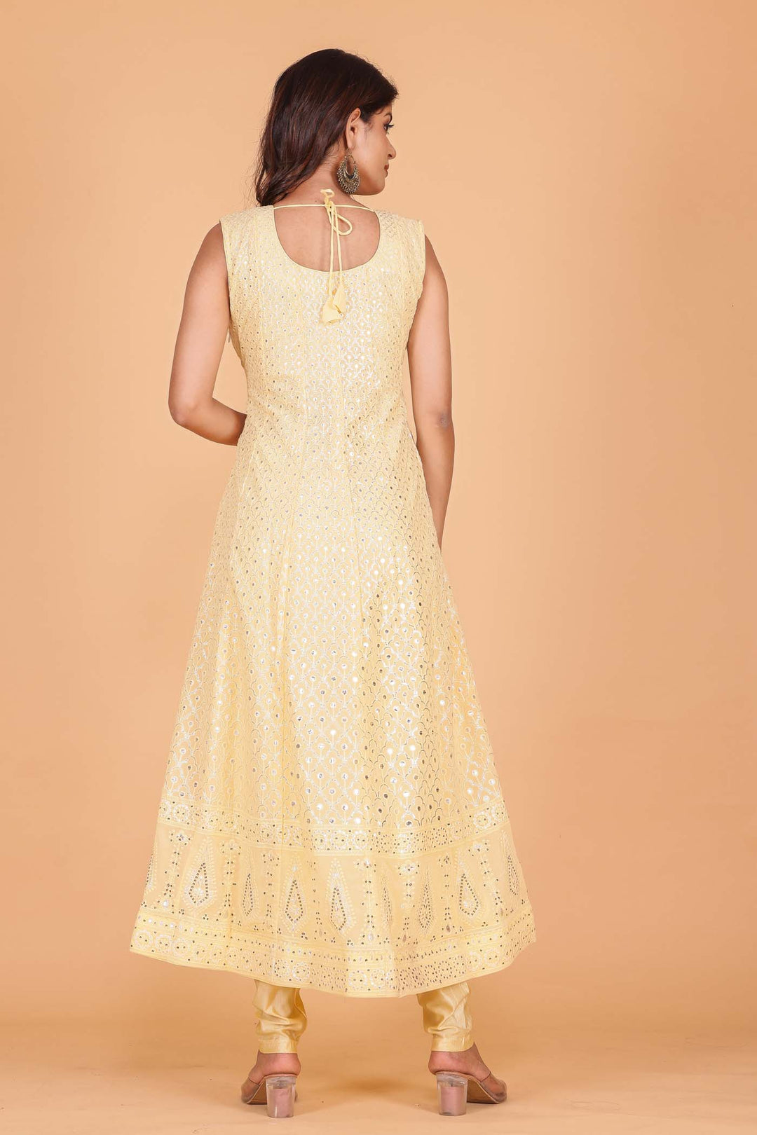 Light Yellow Designer Georgette Anarkali Suit