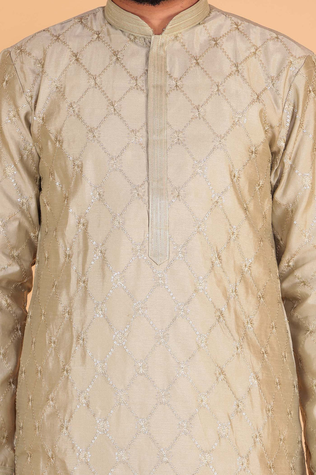 Mehndi Green Soft Silk Kurta Suit with Sequin and Thread Work.