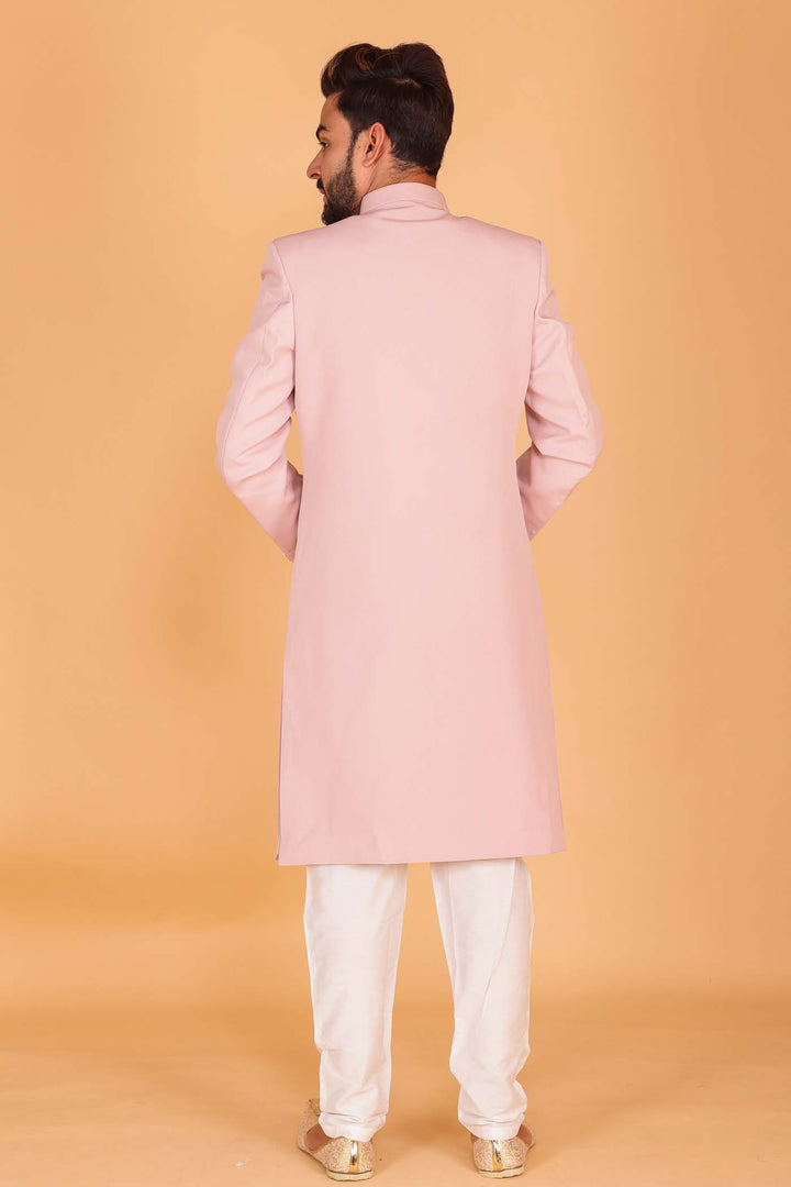 Dusty Pink Sherwani Suit.