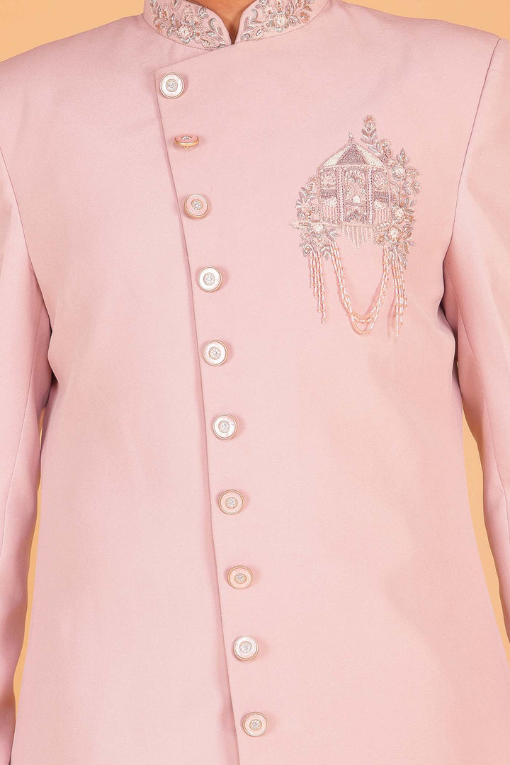 Dusty Pink Sherwani Suit.