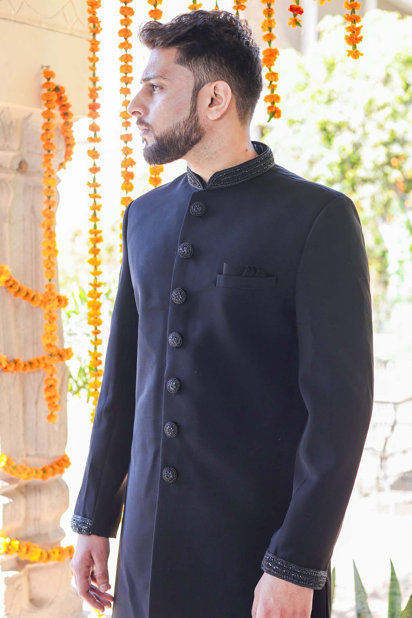 Black Indo-Western Suit.