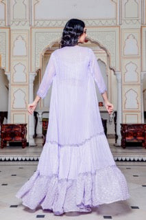 Lilac Palazzo Choli Suit