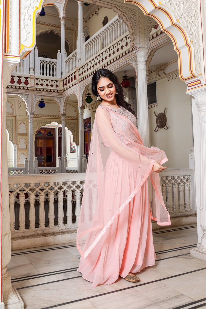 Light Peach Lehenga Choli Suit